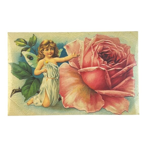 Vintage Fairy & Rose Postcard Pack Unused Ephemera for Junk Journals - Picture 2 of 5